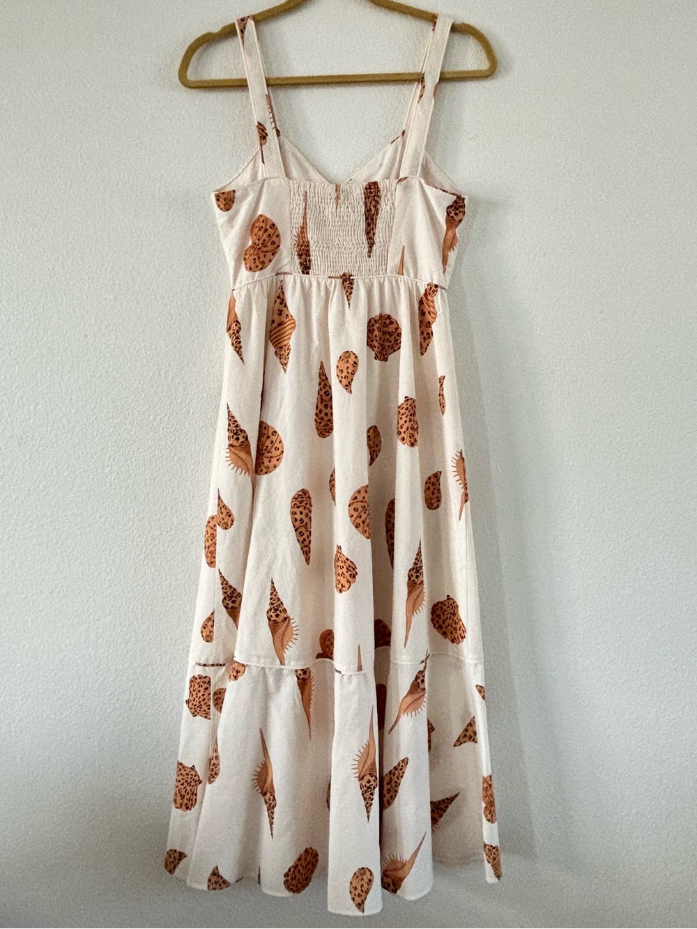FARM Rio Leopard Shell Midi Sundress Off White Cream Cotton XS EUC - Picture 10 of 12